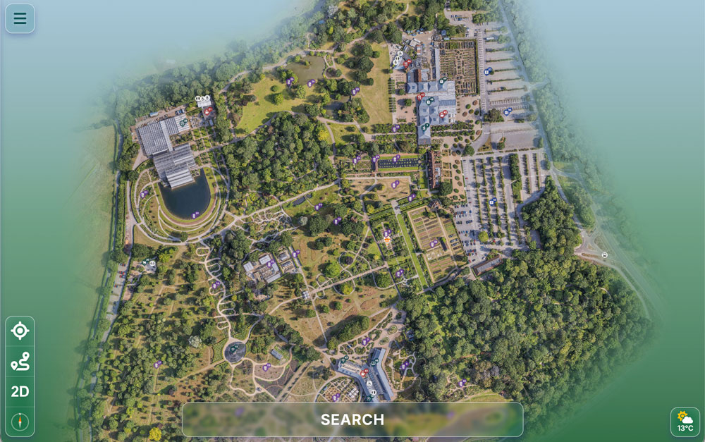 Photorealistic aerial of a HypaMaps client destination - the clean visitor-facing view.